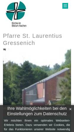 Vorschau der mobilen Webseite www.st-laurentius-gressenich.de, Pfarre Sankt Laurentius