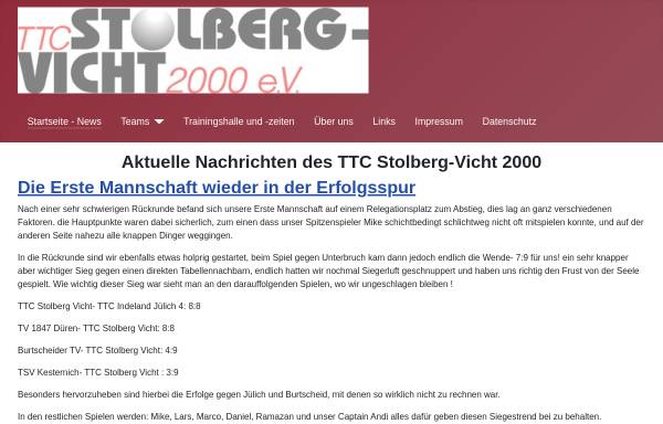 Vorschau von www.ttc-stolberg-vicht.de, TTC Stolberg-Vicht 2000 e.V.