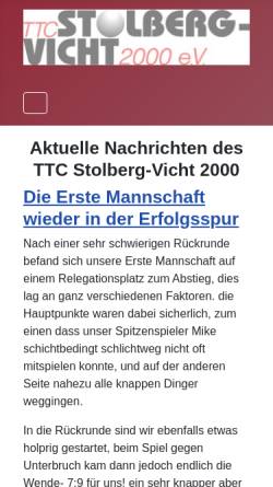 Vorschau der mobilen Webseite www.ttc-stolberg-vicht.de, TTC Stolberg-Vicht 2000 e.V.