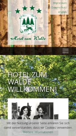 Vorschau der mobilen Webseite www.hotel-zum-walde.de, Hotel zum Walde