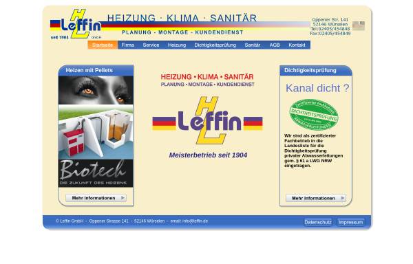 Vorschau von www.leffin.de, Heizungsbau Leffin GmbH