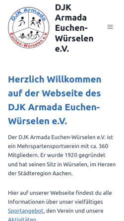 Vorschau der mobilen Webseite www.armada-wuerselen.de, DJK Armada Euchen-Würselen e. V.