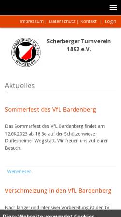 Vorschau der mobilen Webseite www.tv-scherberg.de, Turnverein Scherberg 1892 e.V.