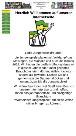 Vorschau der mobilen Webseite www.jungenspiele.de, Arbeitsgemeinschaft Würselener Jungenspiele e.V.