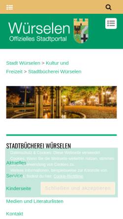 Vorschau der mobilen Webseite www.wuerselen.de, Kulturzentrum Altes Rathaus Würselen
