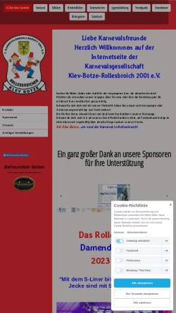 Vorschau der mobilen Webseite www.kg-klev-botze.de, 1. KG Rollesbroicher Klev Botze 2001 e.V.