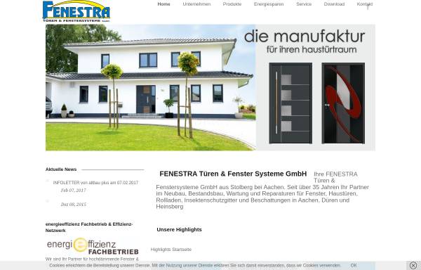 Vorschau von fenestra-info.de, Fenestra Türen & Fenstersysteme GmbH