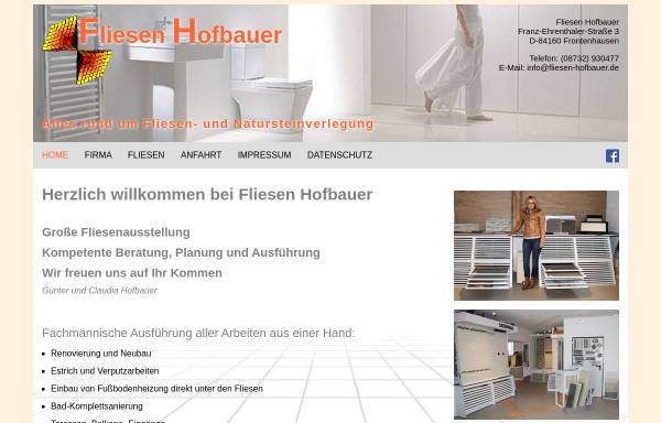 Vorschau von www.fliesen-hofbauer.de, Fliesen Hofbauer