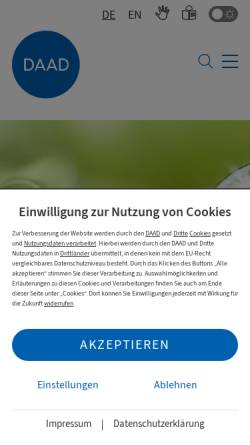 Vorschau der mobilen Webseite www.daad.de, Deutscher Akademischer Austauschdienst (DAAD)
