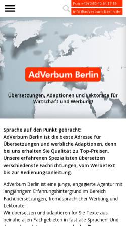 Vorschau der mobilen Webseite www.adverbum-berlin.de, Adverbum Berlin
