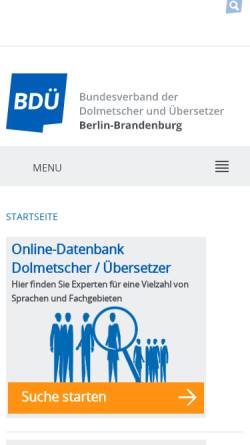 Vorschau der mobilen Webseite bb.bdue.de, BDÜ Berlin-Brandenburg