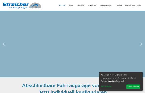 Vorschau von www.streicher-fahrradgarage.de, Fahrrad Garagen