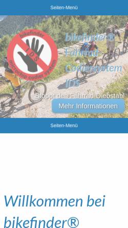 Vorschau der mobilen Webseite www.bikefinder.de, Bikefinder