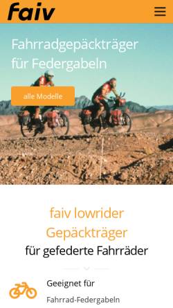 Vorschau der mobilen Webseite www.faiv.de, faiv Gepäckträger