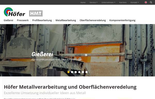 Vorschau von www.hoefer-urmitz.de, Josef Höfer GmbH Metallverarbeitung Oberflächenveredelung