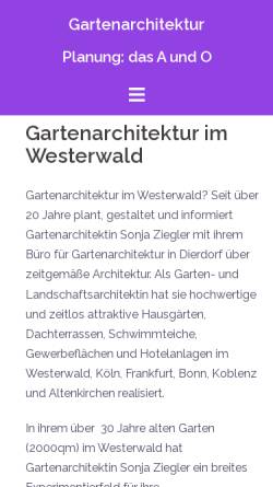 Vorschau der mobilen Webseite garten-architektur.de, Büro für Gartenarchitektur Sonja Ziegler