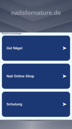 Vorschau der mobilen Webseite www.nailsfornature.de, Nails for Nature - Ina Hacheney