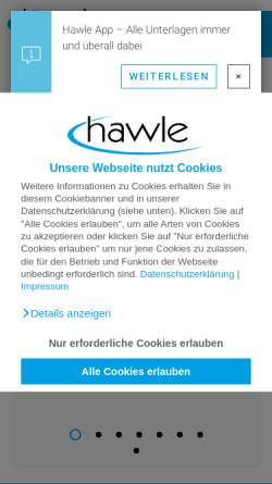 Vorschau der mobilen Webseite www.hawle.de, Hawle Armaturen