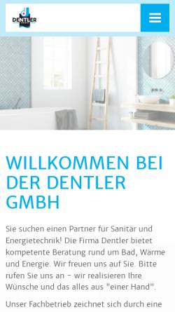 Vorschau der mobilen Webseite www.dentler-gmbh.de, Sanitär-Heizung-Solar Dentler GmbH