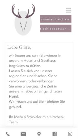 Vorschau der mobilen Webseite zumhirschenscheidegg.de, Gasthaus zum Hirschen Scheidegg