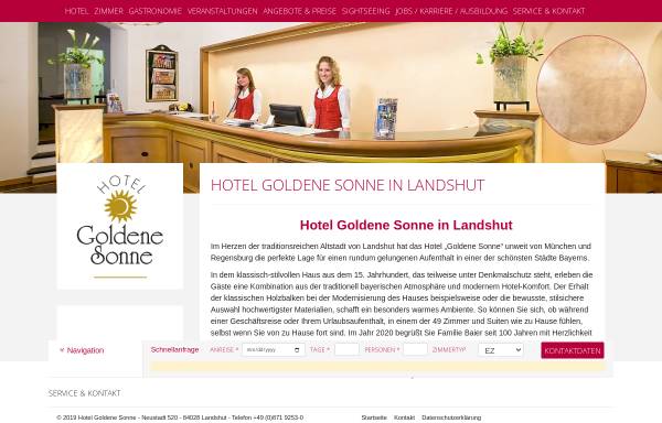 Vorschau von www.goldenesonne.de, Hotel Goldene Sonne