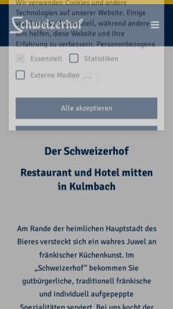 Vorschau der mobilen Webseite www.schweizerhof-kulmbach.de, Der Schweizerhof