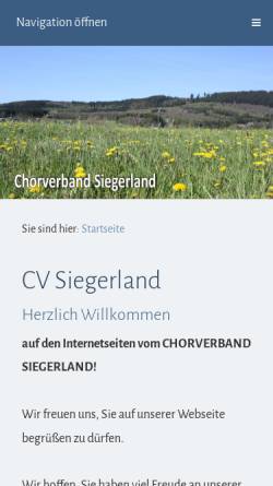 Vorschau der mobilen Webseite chorverband-siegerland.de, Sängerkreis Siegerland (SKS)