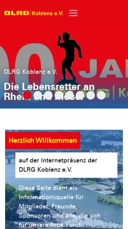 Vorschau der mobilen Webseite koblenz.dlrg.de, DLRG Koblenz e.V.