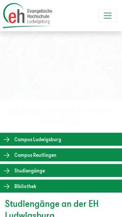 Vorschau der mobilen Webseite www.eh-ludwigsburg.de, Evangelische Hochschule Ludwigsburg