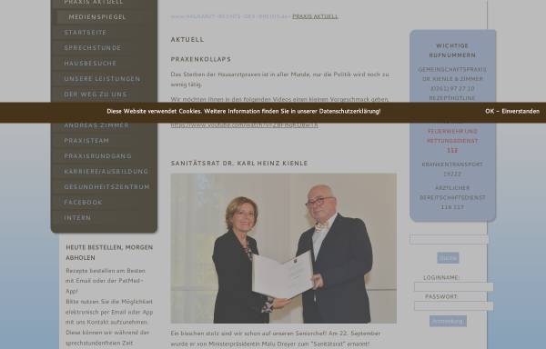 Vorschau von www.hausarzt-rechts-des-rheins.de, Dr. Karl Heinz Kienle