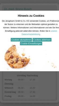 Vorschau der mobilen Webseite www.frauenaerzte.de, Dr. med. Bruno Busch, Frauenarzt