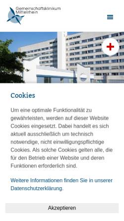 Vorschau der mobilen Webseite www.gk.de, Gemeinschaftsklinikum Mittelrhein, Kemperhof