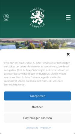 Vorschau der mobilen Webseite golfpark-kurpfalz.de, Golfpark Kurpfalz Limburgerhof
