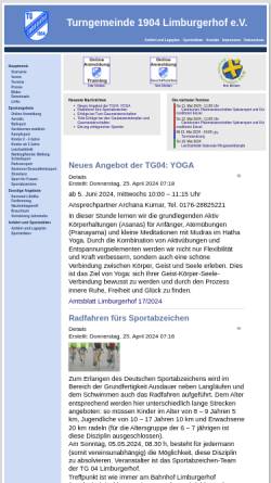 Vorschau der mobilen Webseite www.tg04.de, Turngemeinde 04 Limburgerhof e.V.