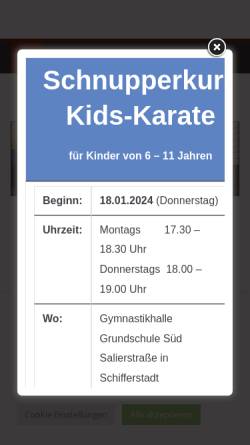 Vorschau der mobilen Webseite www.karateverein-schifferstadt.de, Goju-Ryu Karateverein Schifferstadt e.V.