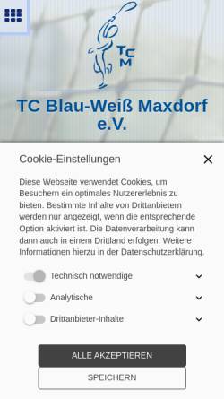 Vorschau der mobilen Webseite tc-maxdorf.de, Tennisclub Blau-Weiß Maxdorf