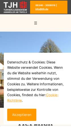 Vorschau der mobilen Webseite www.tjh.de, Turnerjugendheim Annweiler