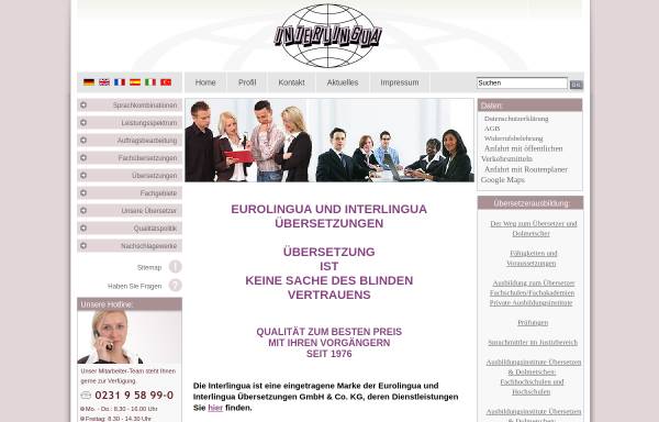 Vorschau von interlingua.de, Eurolingua und Interlingua Übersetzungen GmbH & Co. KG