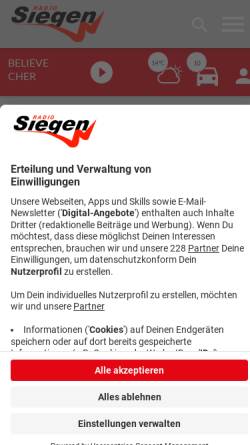 Vorschau der mobilen Webseite www.radio-siegen.de, Radio Siegen