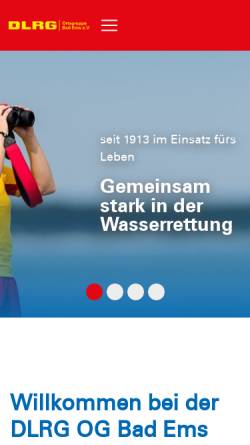 Vorschau der mobilen Webseite bad-ems.dlrg.de, DLRG Ortsgruppe Bad Ems e.V.