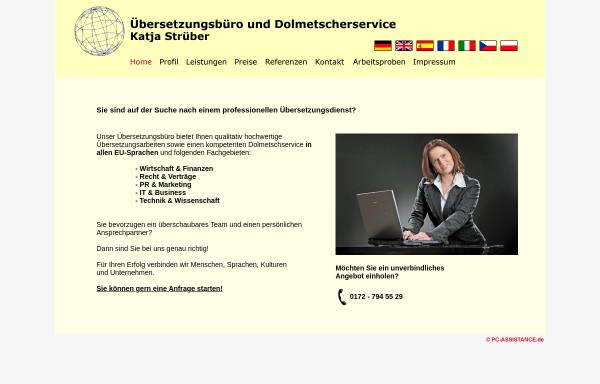 Vorschau von www.uebersetzung-strueber.de, Übersetzungsbüro und Dolmetscherserivce Katja Strüber