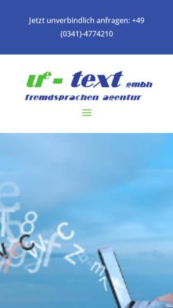 Vorschau der mobilen Webseite www.ue-text.de, ue-text GmbH