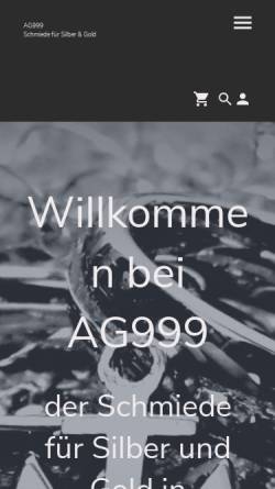 Vorschau der mobilen Webseite www.ag999.de, AG 999 Schmuck