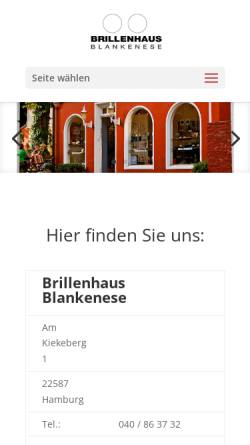 Vorschau der mobilen Webseite www.brillenhaus-blankenese.de, Brillenhaus Blankenese