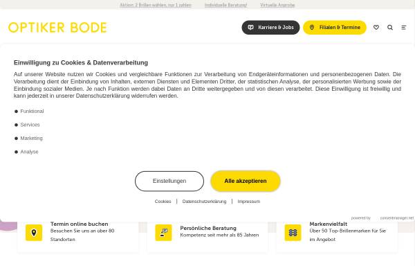 Vorschau von www.optiker-bode.de, Optiker Bode GmbH