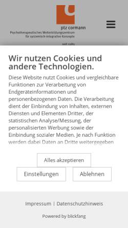 Vorschau der mobilen Webseite ptz.cormanninstitute.de, Cormann-Institut