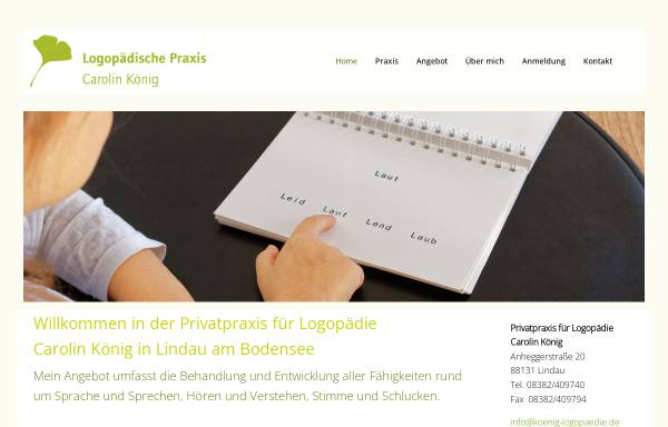 Vorschau von www.koenig-logopaedie.de, Praxis für Logopädie Carolin König