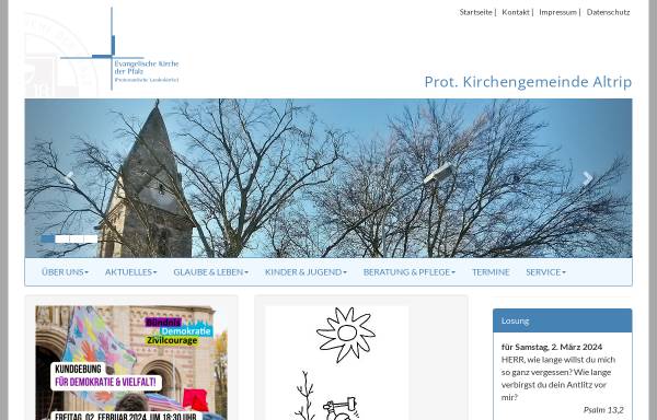Vorschau von www.ev-kirche-altrip.de, Protestantische Kirchengemeinde Altrip