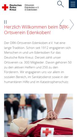 Vorschau der mobilen Webseite drk-edenkoben.de, Deutsches Rotes Kreuz Ortsverein Edenkoben