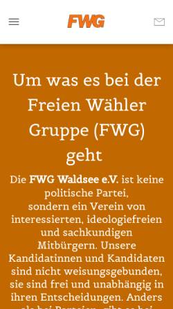 Vorschau der mobilen Webseite www.fwgwaldsee.de, Franglais - Sprachendienst Deutsch/English/Français